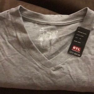 Grey v neck tee shirt